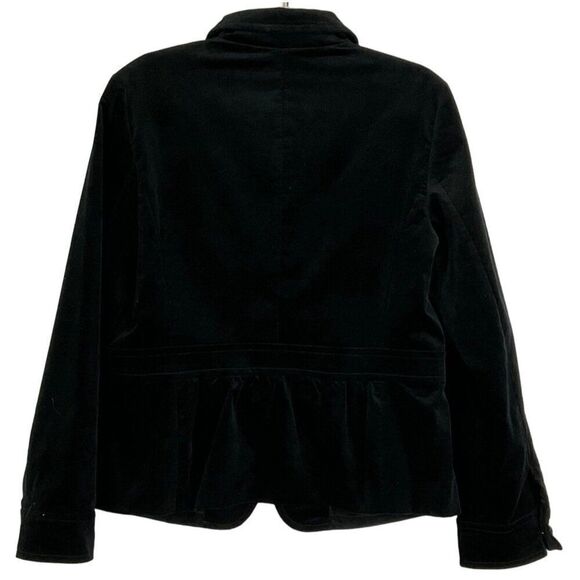 Talbots Women's Black Velvet Peplum Blazer Jacket Size 12, Lined, Pockets - Picture 8 of 11